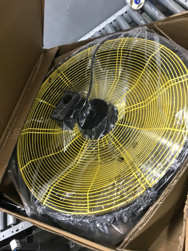 Photo 2 of ***PARTS ONLY NOT FUNCTIONAL***VAGKRI 24 Inch Industrial Drum Fan, 320W High Velocity Floor Fan, 3 Speed Heavy Duty Metal Air Circulator, 360° Tilt with Casters Handle ETL Standard for Patios, Warehouse, Commercial, Basement