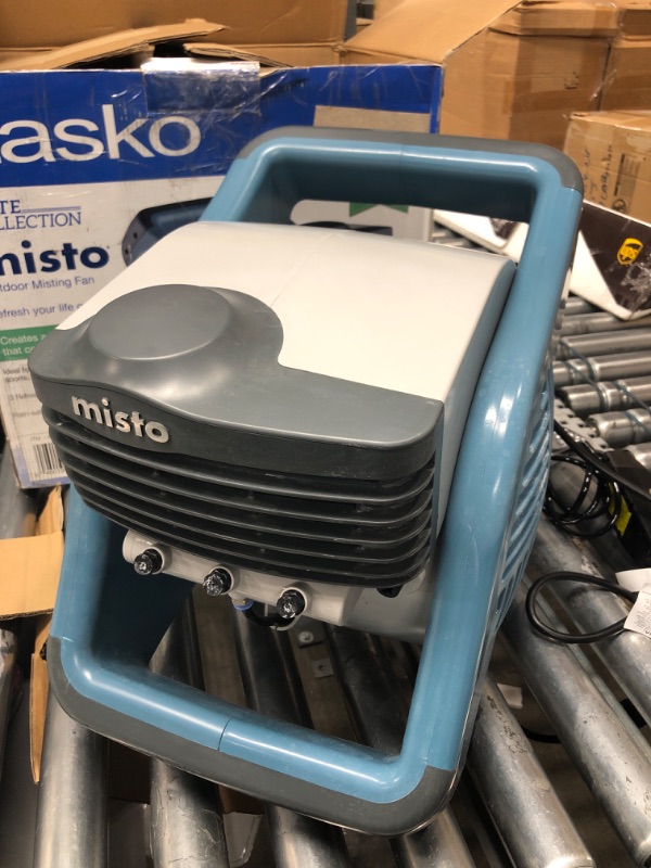 Photo 1 of Lasko 7054 Misto Outdoor Misting Blower Fan - Features Cooling Misters, Ideal for Sports, Camping, Decks & Patios, Blue