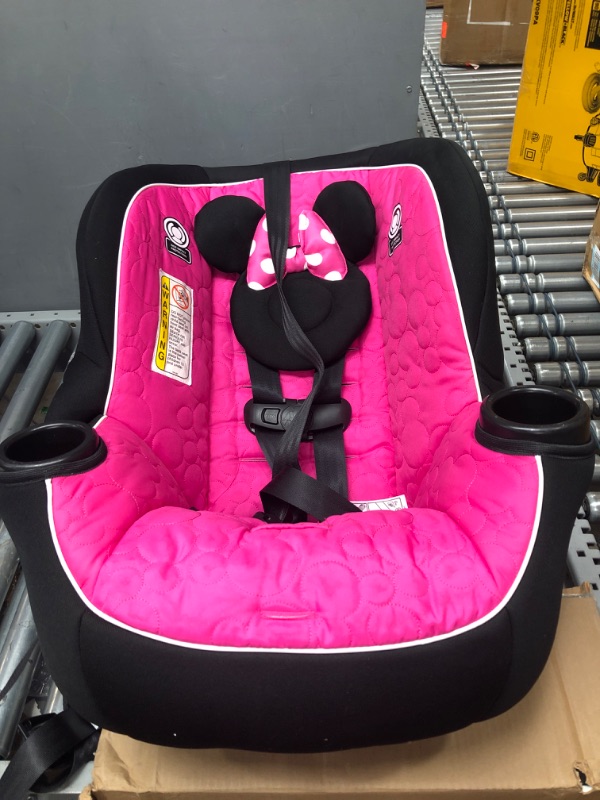 Photo 2 of Disney Baby Onlook 2-in-1 Convertible Car Seat, Rear-Facing 5-40 pounds and Forward-Facing 22-40 pounds and up to 43 inches, Mouseketeer Minnie