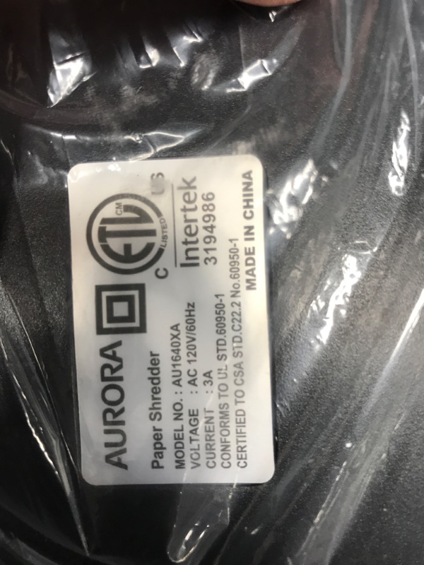 Photo 4 of Aurora Anti-Jam 16-Sheet Crosscut Paper/ CD and Credit Card Shredder/ 5-gallon pullout basket 30 Minutes Continuous Run Time