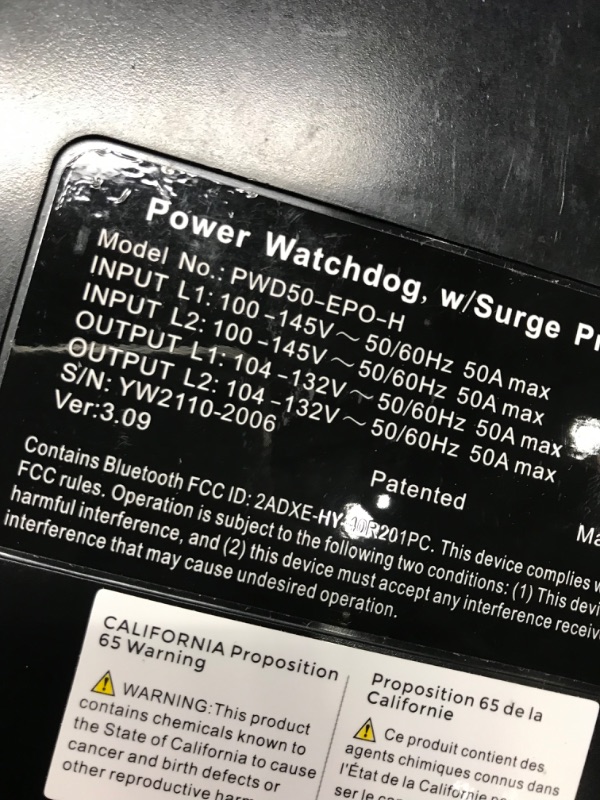 Photo 4 of Power Watchdog PWD50EPO, Bluetooth Surge Protector with Auto Shutoff, 50 Amp, Portable