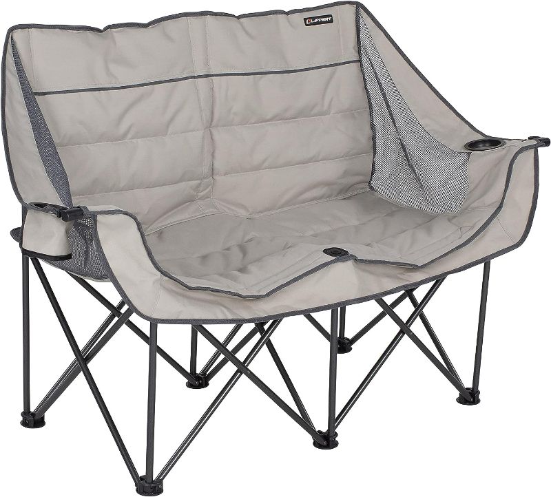 Photo 1 of Lippert Campfire Folding Loveseat with 500-lb. Weight Capacity, Grey