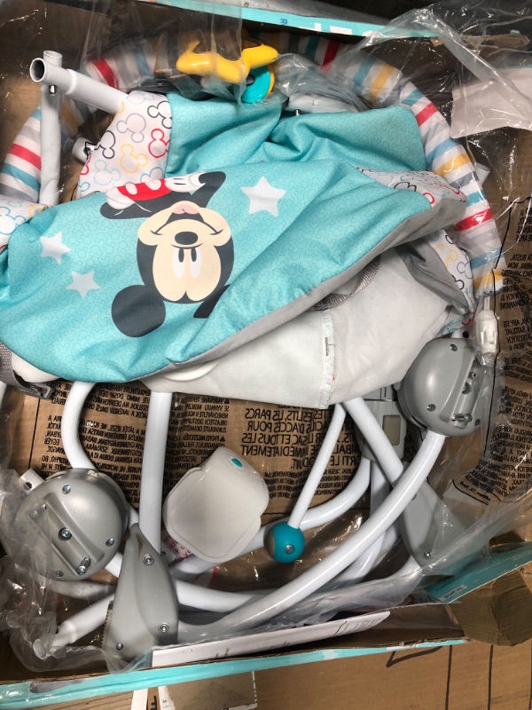 Photo 2 of Bright Starts Disney Baby Mickey Mouse Infant to Toddler Rocker with Vibrations and Removable Toy Bar - Original Bestie, Newborn + Mickey Original Besties