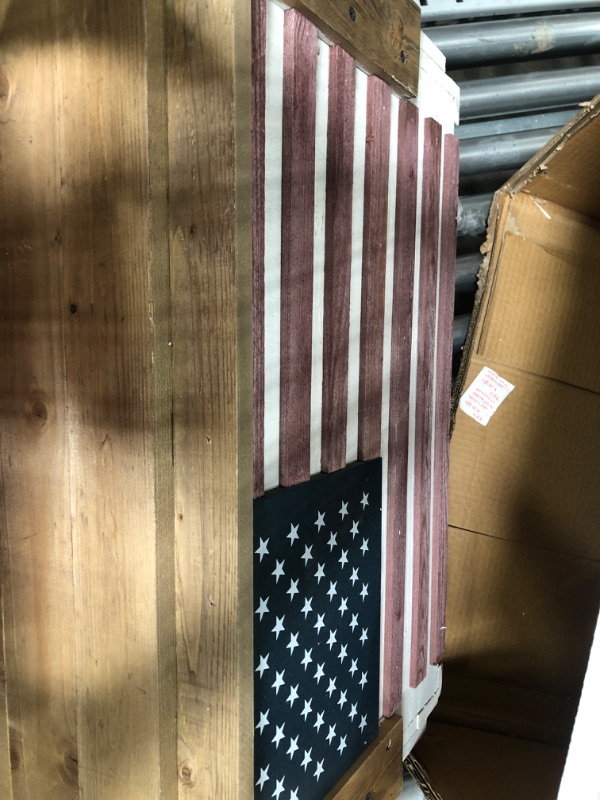 Photo 4 of ***PARTS ONLY***Wooden Patio Beverage Cooler for Porch, Deck or Patio - American Flag Design - 57 Qt - Backyard Expressions 57 Qt. American Flag