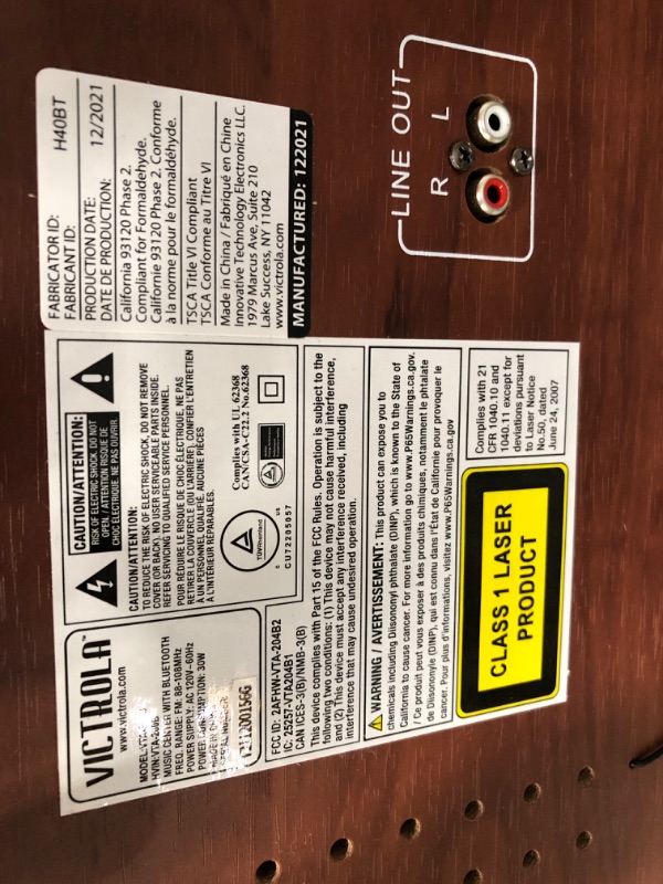 Photo 4 of Victrola Nostalgic 6-in-1 Bluetooth Record Player & Multimedia Center with Built-in Speakers - 3-Speed Turntable, CD & Cassette Player, FM Radio | Wireless Music Streaming | Mahogany Mahogany Entertainment Center