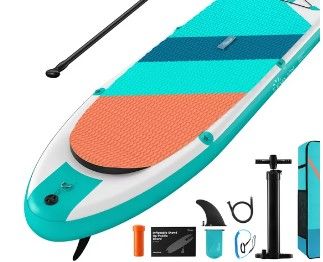 Photo 1 of 0.8 ft. Inflatable Stand Up Paddle Board, All Round iSUP Paddleboarding, with Pump & Accessories Pack