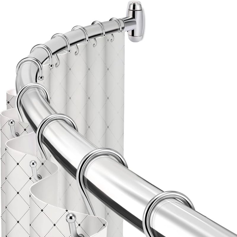 Photo 1 of 
Curved Shower Curtain Rod, TOPROD Round Shower Curtain Rod 48-72 Inches Adjustable, Rounded Bowed Stainless Steel Shower Rods for Bathroom, Bathtub, More...
Color:Polished Chrome