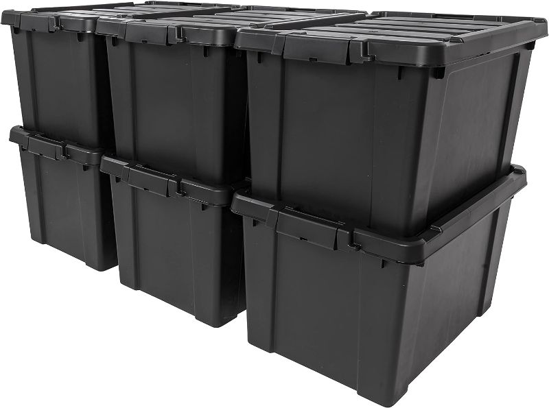 Photo 1 of 
IRIS USA 19 Gallon Stackable Heavy Duty Tote Bin with Secure Lid, 6 Pack, Rugged Sturdy Durable Container Tub for Sporting Equipment Garage Attic Utility...
Size:19 Gallon - 6 Pack