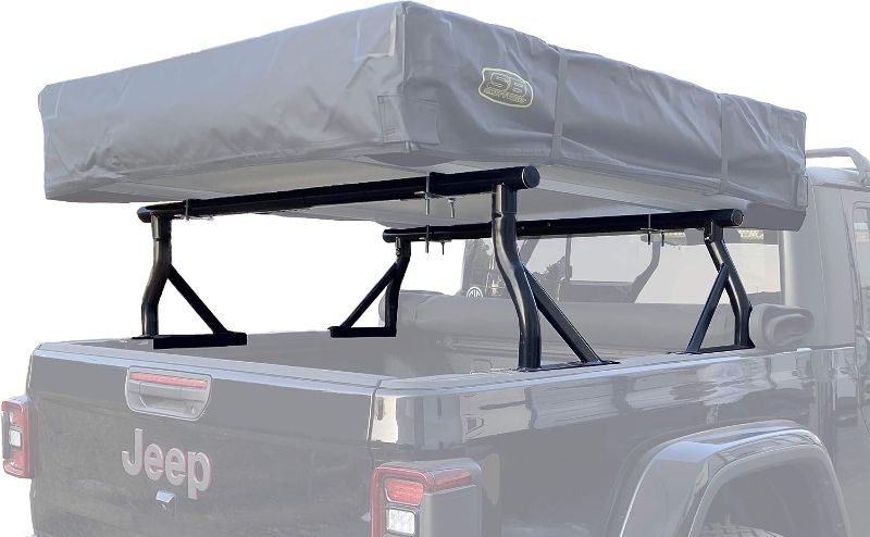 Photo 1 of 
TMS 800 LB Low Profile Extendable Non-Drilling Steel Pickup Truck Bed Rack Sport Bar Rooftop Tent 2 Bar Set (Sportbar, 21'')
Size:21''