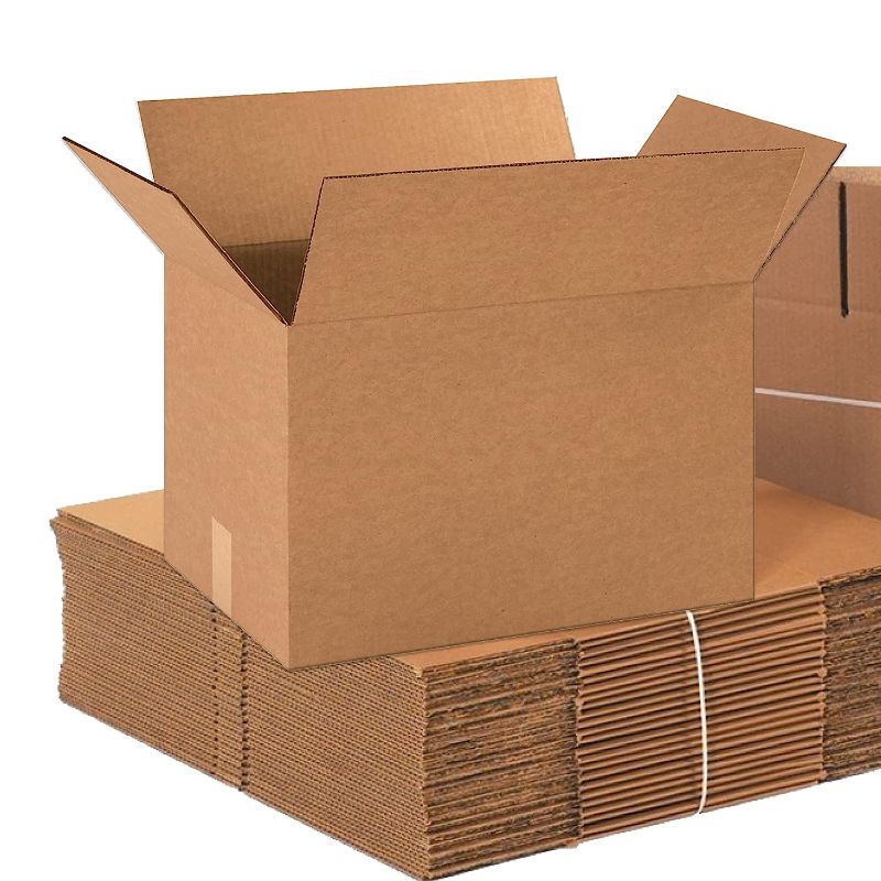 Photo 1 of 18 x 12 x 12 Corrugated Cardboard Boxes, Medium 18"L x 12"W x 12"H, 