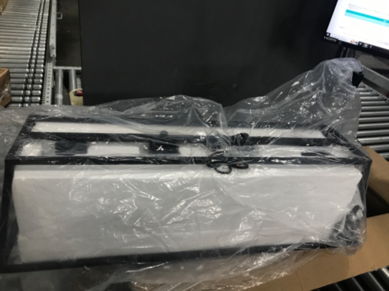 Photo 1 of Black Farmhouse Chandeliers for Dining Room, Rustic Kitchen Island Light Fixture, 4-Light Linear Pendant Lights Kitchen Island with Glass Shade ?Apply to Dining Room Light fixtures Over Table Black 4-Light