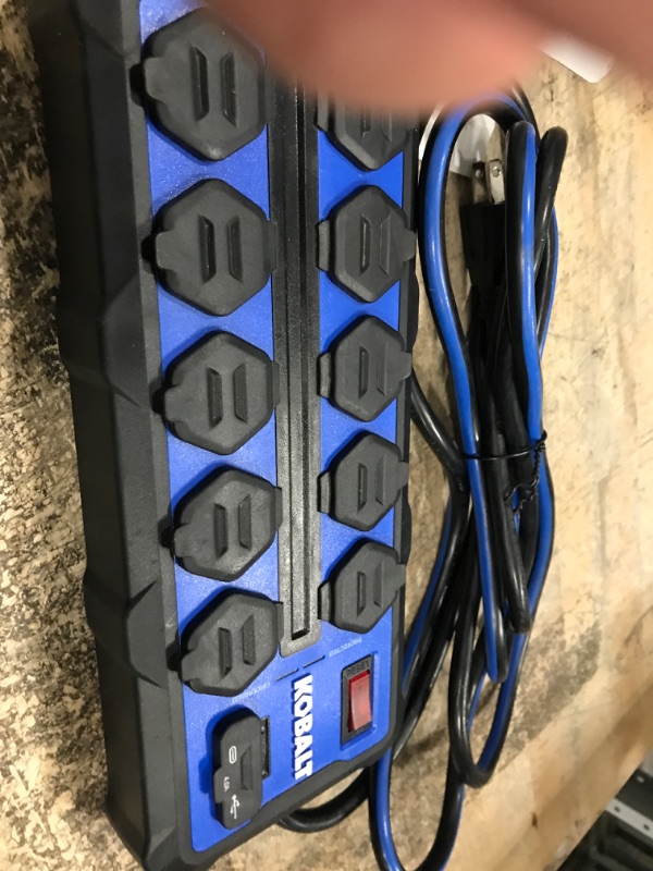 Photo 1 of 5-Outlet 2-USB Ports Indoor Blue Power Strip
