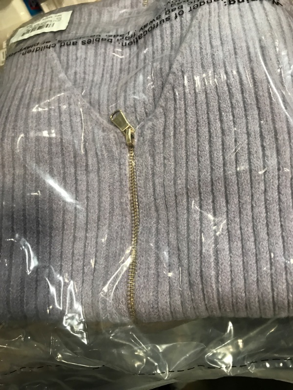 Photo 1 of Taodou Sweater Dress for Women Sexy Bodycon V Neck Long Sleeve Knit Zipper Pullover
purple