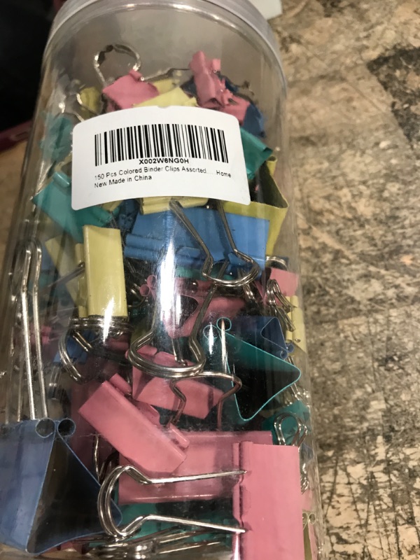 Photo 2 of 150 Pcs Colored Binder Clips Assorted Sizes with a Box, Jumbo, Large, Medium, Small, Mini, Micro,6 Sizes for Office, School and Home Multicolored