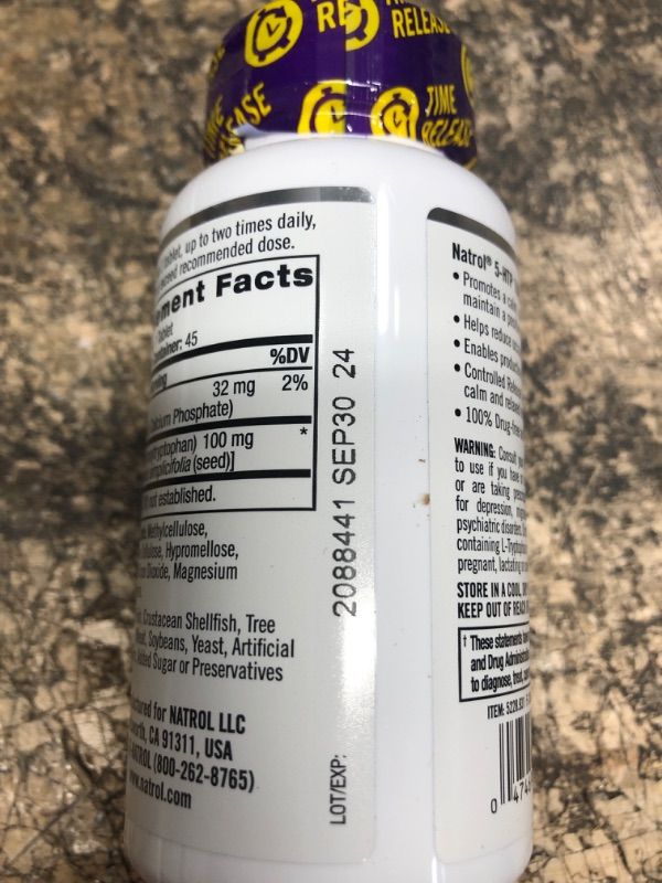 Photo 1 of 5-Htp 100Mg Time Release by Natrol - 45 Tab, 2 Pack