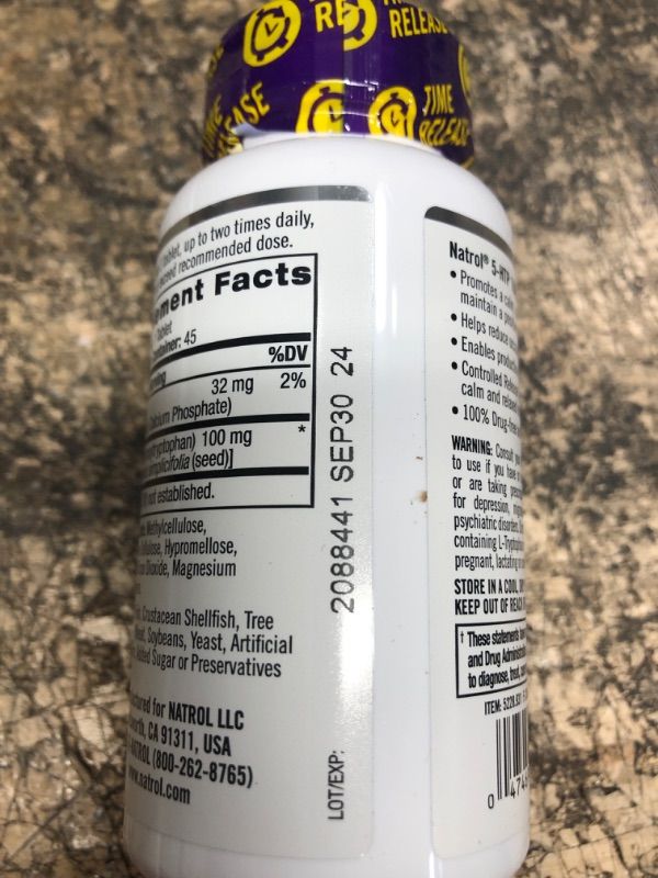 Photo 3 of 5-Htp 100Mg Time Release by Natrol - 45 Tab, 2 Pack