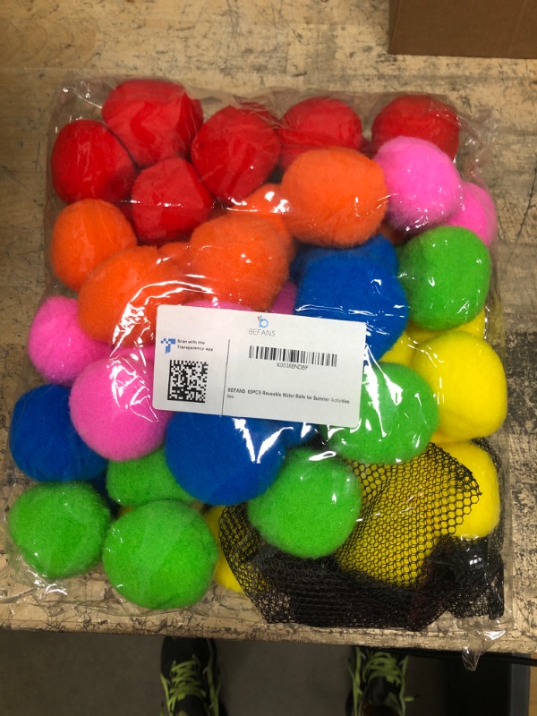 Photo 2 of 60 Pcs Reusable Water Balls, Reusable Water Balloons for Outdoor Toys and Games, Water Toys for Kids and Adults Boys and Girls - Summer Toys Ball for Pool and Backyard Fun Multicolor 60