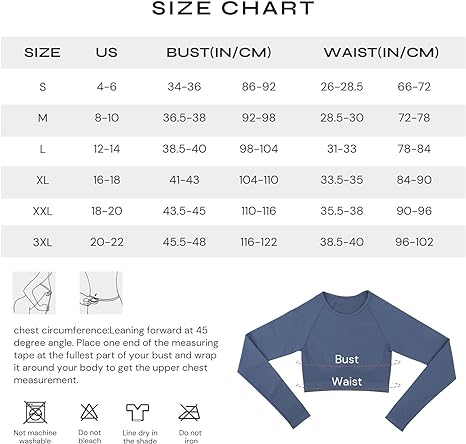 Photo 1 of Cosmolle Long Sleeve Workout Crop Top for Women Seamless Gym Tops Sport Compression Tops for Yoga Athletic Crop Tops BLUE XL 