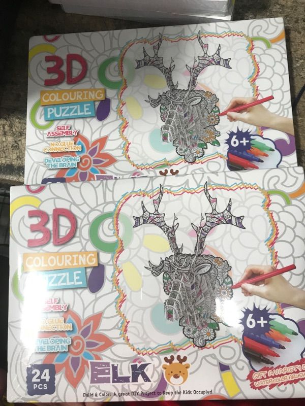 Photo 2 of Bundle of 2
DIY 3D Coloring Puzzle Set, Creative Arts Crafts Stocking Stuffers for Kids,Painting Puzzle Christmas Toys with 10 Colouring Pens Gifts for Girls Boys Age 6 7 8 9 10 11 12 Elk