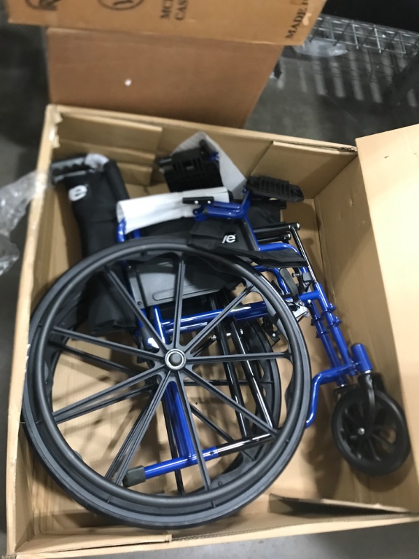 Photo 2 of Drive Medical Blue Streak Wheelchair with Flip Back Desk Arms, Swing Away Footrests, 16 Inch Seat 16 Inch Swing Away Footrests