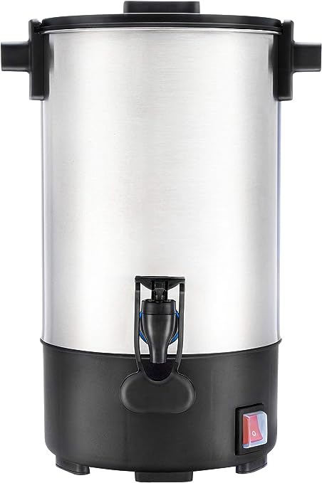Photo 1 of SYBO 2022 Upgrade Commercial Grade Stainless Steel Percolate Coffee Maker Hot Water Urn for Catering, 30-Cup, 3.5L, Metallic
