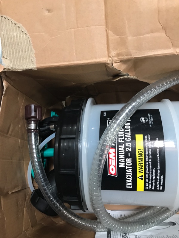 Photo 1 of OEMTOOLS 24397 10 Quarts (2.5 Gallons) Manual Fluid Extractor, Oil Extractor Pump, Transmission Fluid Pump, Oversized Handle Manual Oil Pump Extractor 9.5 Liter