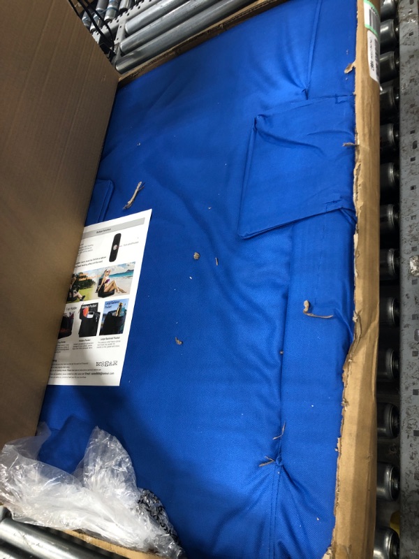 View 2 of Blufree Extra Wide Heated Stadium Seat, Foldable Portable Bleacher Chair, 6 Reclinng Positions Back and Arm Support Thick Cushion for Outdoors Picnic Camping & Sports. (Not Include USB Power Bank) Blue 1piece