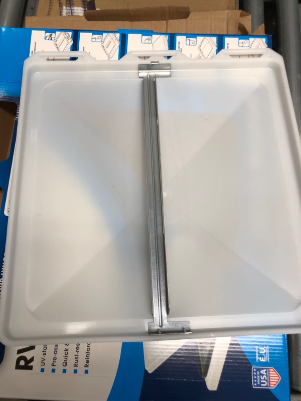 Photo 2 of Camco 40152/40153 White Polypropylene Vent Lid for Metal Vent - Jensen (since 1994) White One Size Jensen (Metal Base '94 & Up Models)