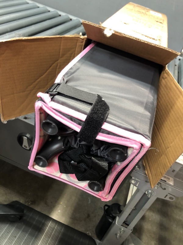 Photo 1 of Dream On Me Zodiak Portable Playard in Grey and Pink, Lightweight, Packable and Easy Setup Baby Playard, Breathable Mesh Sides and Soft Fabric - Comes with a Removable Padded Mat