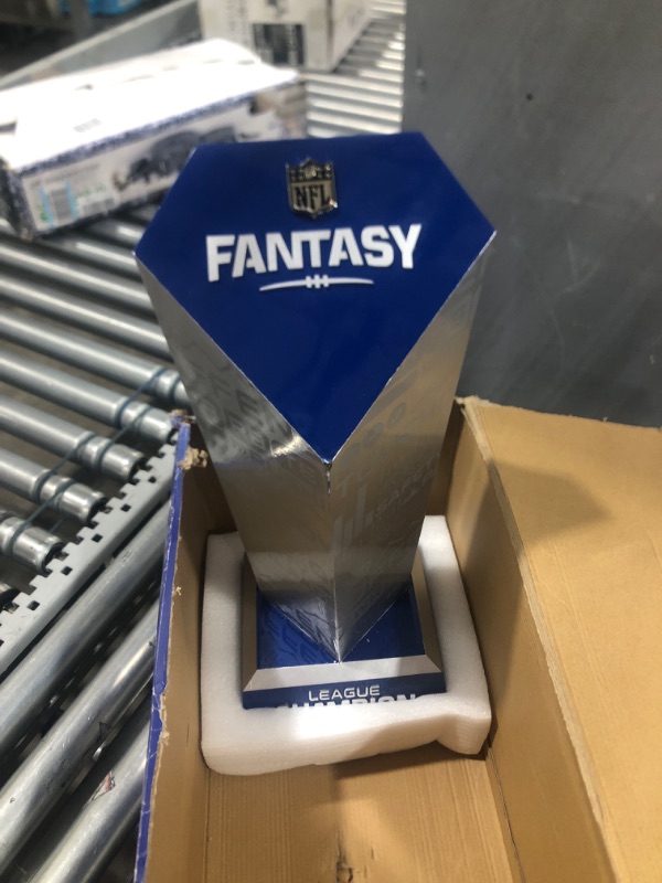 Photo 2 of 2020 NFL Officially Licensed Fantasy Football Trophy, Silver/Blue, Large (FFLTPHY-40020)