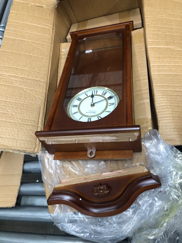Photo 2 of 
Bedford Clock Collection Jacob 22.75 Inch Mahogany Chiming Pendulum Wall Clock