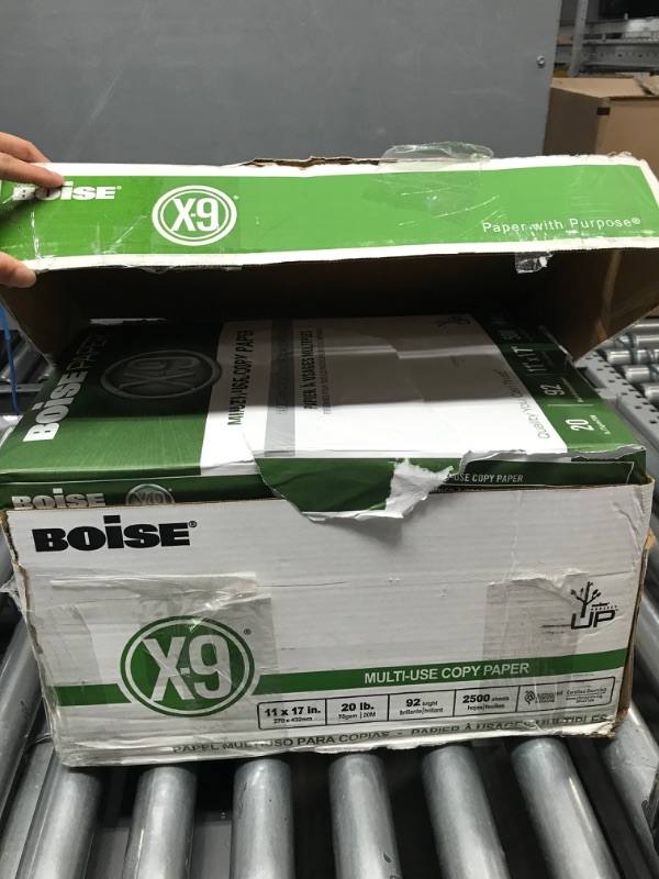 Photo 2 of Boise Paper X-9 Multi-Use Copy Paper, 11" x 17" Ledger, 92 Bright White, 20 lb, 5 Ream Carton (2,500 Sheets) 5 Reams 11 x 17, 20 lb.