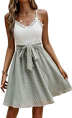 Photo 1 of MakeMeChic Women's Colorblock Belted Short Dress- Medium