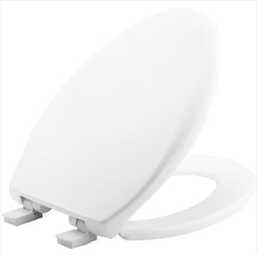 Photo 1 of Mansfield Plastic White Elongated Soft Close Toilet Seat