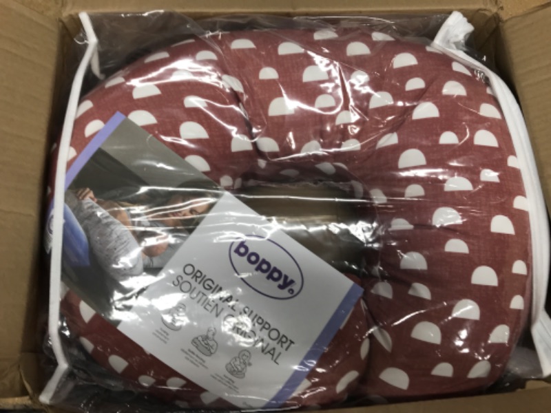 Photo 2 of Boppy Nursing Pillow Original Support, Clay Pebbles, Ergonomic Nursing Essentials for Bottle and Breastfeeding, Firm Hypoallergenic Fiber Fill, with Removable Nursing Pillow Cover, Machine Washable
