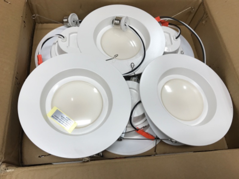 Photo 2 of Sunco Lighting 12 Pack 5/6 Inch LED Can Lights Retrofit Recessed Lighting, Smooth Trim, Dimmable, 3000K Warm White, 13W=75W, 965 LM, Damp Rated, Replacement Conversion Kit – UL Energy Star Listed 3000k Warm White 6 inch