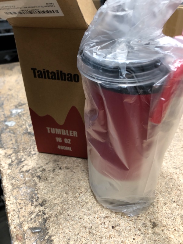 Photo 2 of 
Taitaibao 16 oz tumbler with lid and straw, travel coffee mug spill proof, reusable plastic coffee cup for Hot & Cold Drinks,Car...