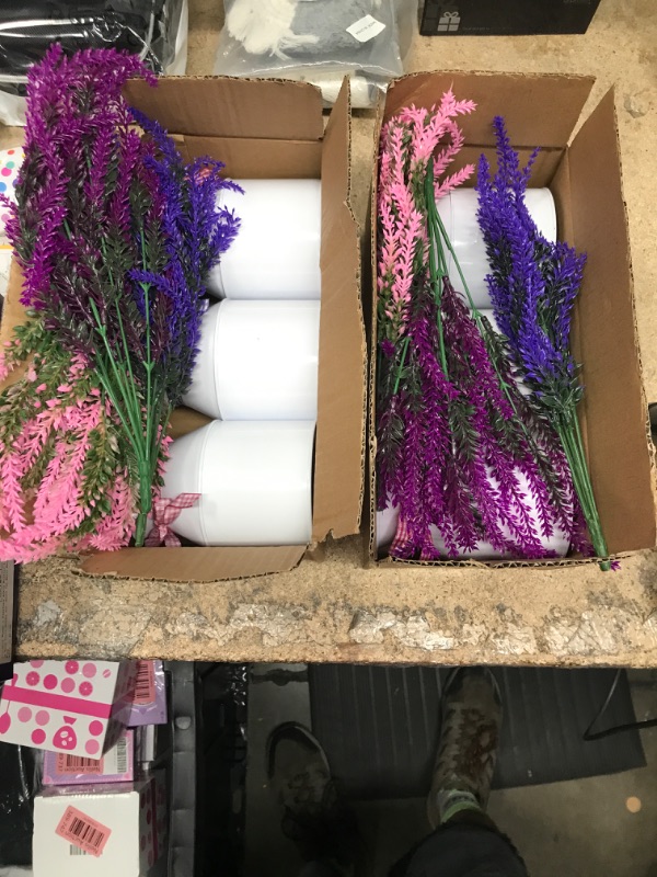 Photo 2 of 2 pack of Aweyka 3 Pack Lavender Mason Jar Table Centerpiece, Artificial Lavender Flowers Decor Faux Lavender Plants Potted for Summer Farmhouse Table Centerpiece Windowsill Country Indoor Wedding Decoration