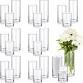 Photo 1 of 24 Pcs Glass Cylinder Vases Tall Clear Cylinder Flower Plant Vases Bulk Hurricane Floating Candle Holders Vases Set for Wedding Table Centerpieces, Home Party Decors, 2.8, 3.9, 4.7, 5.9, 7.1, 7.9 Inch