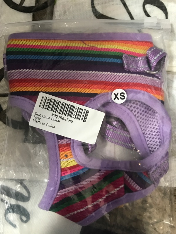 Photo 1 of Dog Harness for Small Dogs, Stripe Chihuahua Harness with Leash, Cute Puppy Harness, Dog Vest Harness, No Choke Dog Harness (Purple Stripe Harness, X-Small)