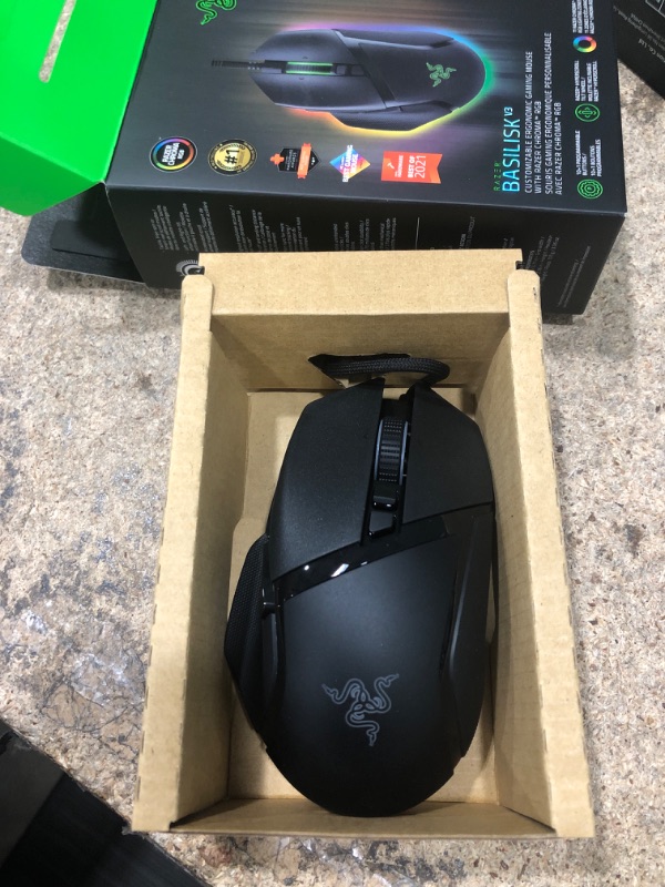 Photo 2 of Razer Basilisk V3 Customizable Ergonomic Gaming Mouse: Fastest Gaming Mouse Switch - Chroma RGB Lighting - 26K DPI Optical Sensor - 11 Programmable Buttons - HyperScroll Tilt Wheel - Classic Black