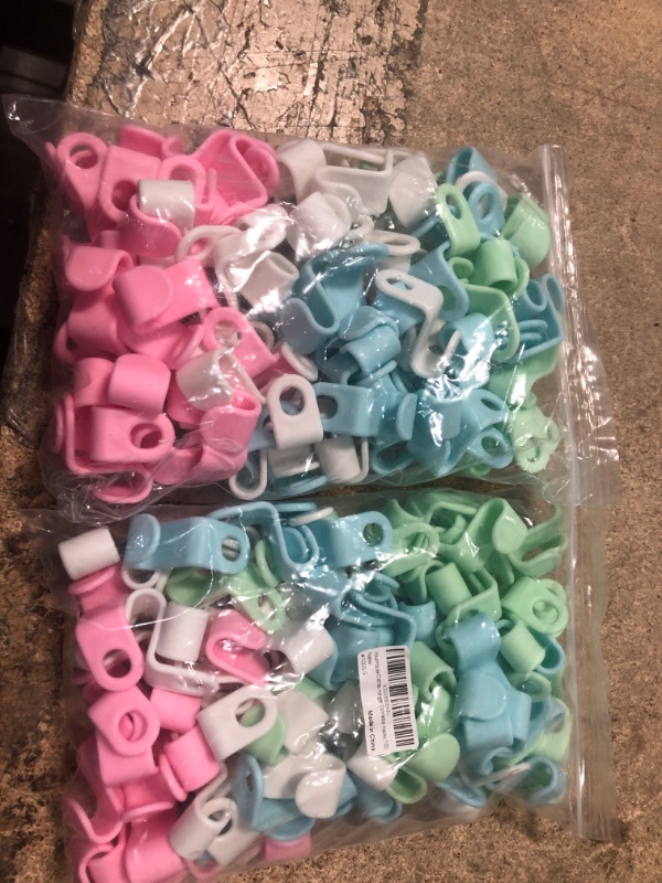 Photo 2 of 100 PCS Hanger Connector Hooks, Hangers Space Saving, Hanger Hooks, Hanger Clips for Plastic Hangers