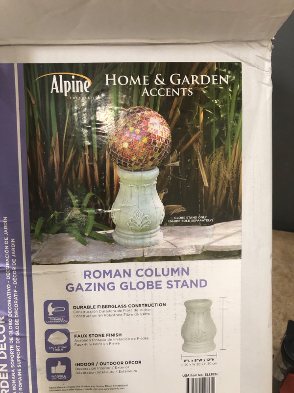 Photo 1 of **STAND ONLY**Alpine Corporation 12" Tall Indoor/Outdoor Roman Column Gazing Globe Display Stand