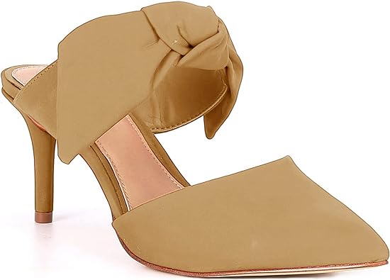 Photo 2 of 
Visit the PiePieBuy Store
PiePieBuy Womens Pointed Toe Bow Mules Mid Heel Slip On Backless Stiletto Heel Comfy Slide Mule Shoes 9