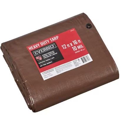 Photo 1 of 12 ft. x 16 ft. Brown/Silver Heavy Duty Tarp
