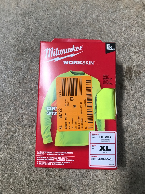 Photo 1 of Men's Extra Large Hi-Vis GEN II WORKSKIN Light Weight Performance Long-Sleeve T-Shirt
