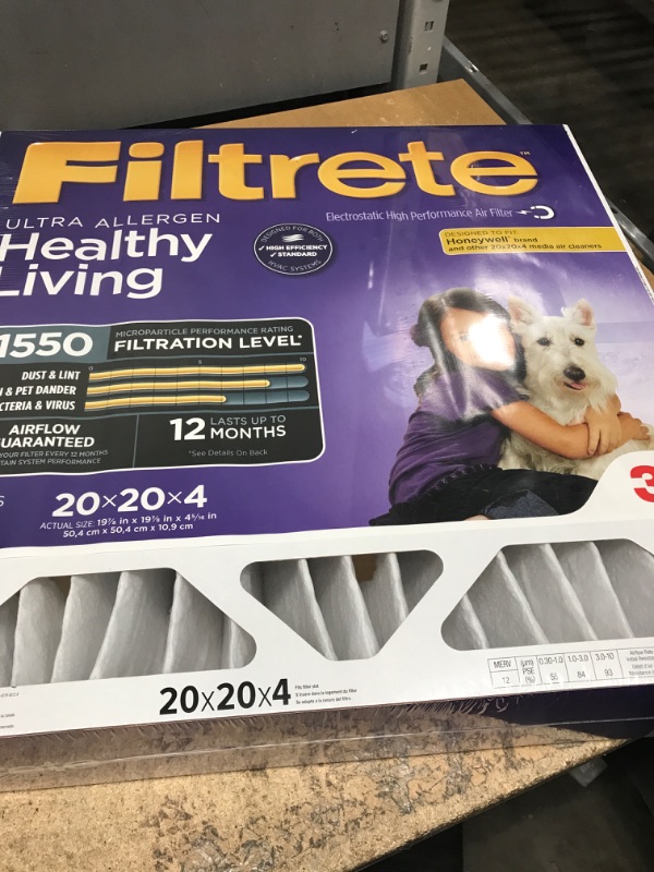 Photo 2 of 3M COMPANY DP02DC-4 Filtrete Filter, 20 x 20 x 4-Inch, White