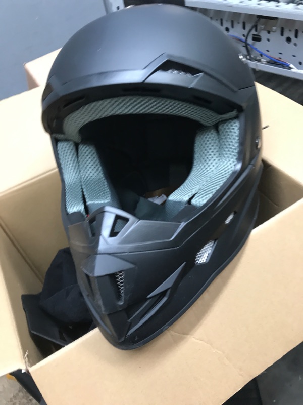 Photo 2 of GLX GX23 Dirt Bike Off-Road Motocross ATV Motorcycle Full Face Helmet for Men Women, DOT Approved (Matte Black, Small) Matte Black Small
