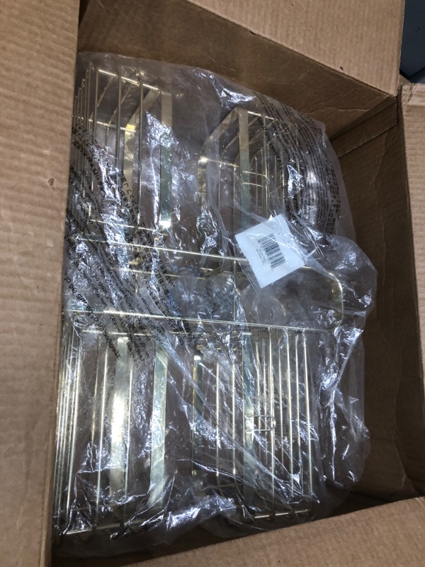 Photo 1 of mDesign Metal Steel Hanging Shower Caddy, 4 Basket Organizer Rack for Bathroom; Hold Handheld Shower Head, Hose, Shampoo, Conditioner, Shaving Cream, Soap, Loofah - Carson Collection - Brass/Gold