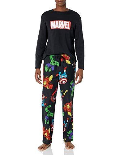 Photo 1 of Amazon Essentials Marvel Men's Flannel Pajama Sleep Sets, Avengers, Medium
